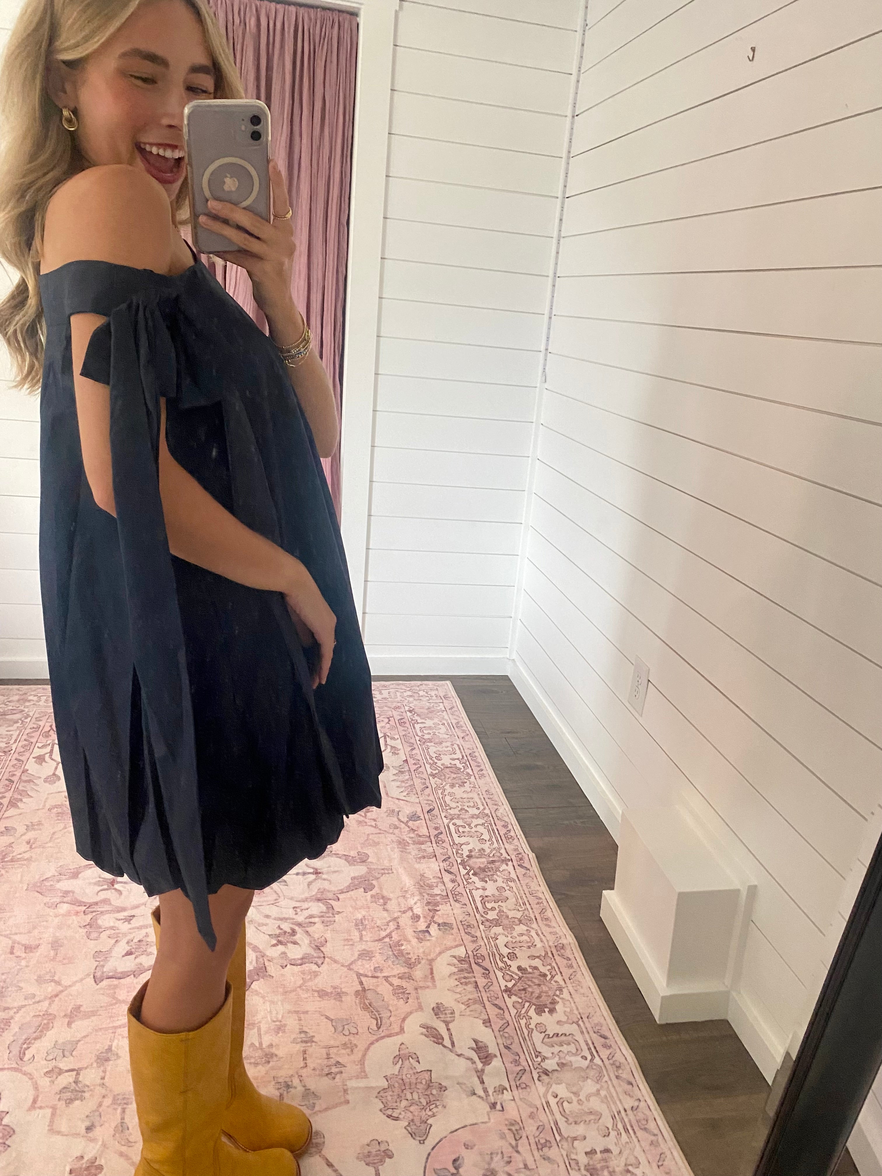 Navy One Shoulder Mini Dress