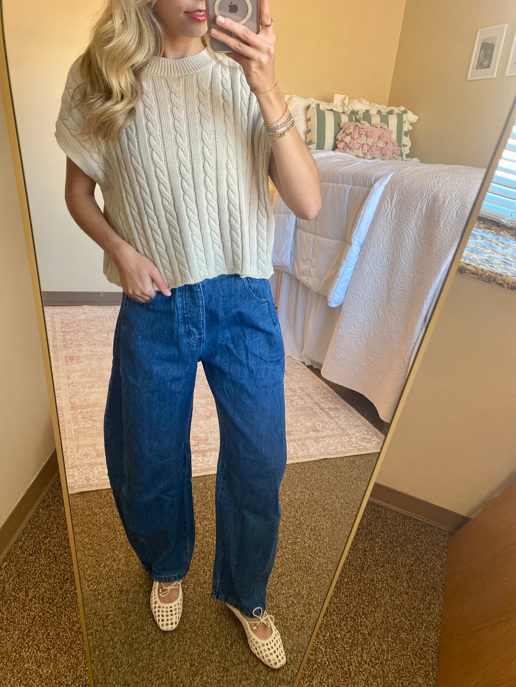 Dark Wash Barrel Jeans