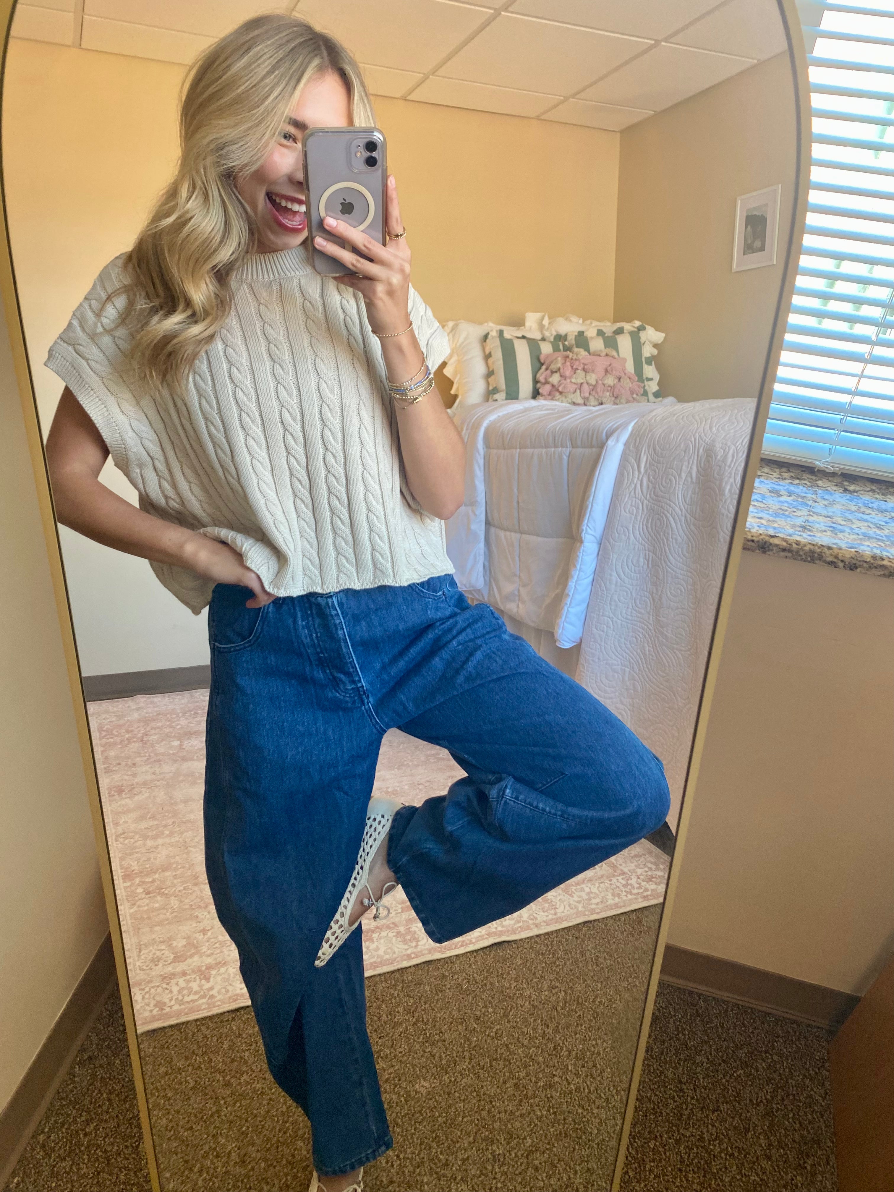 Dark Wash Barrel Jeans