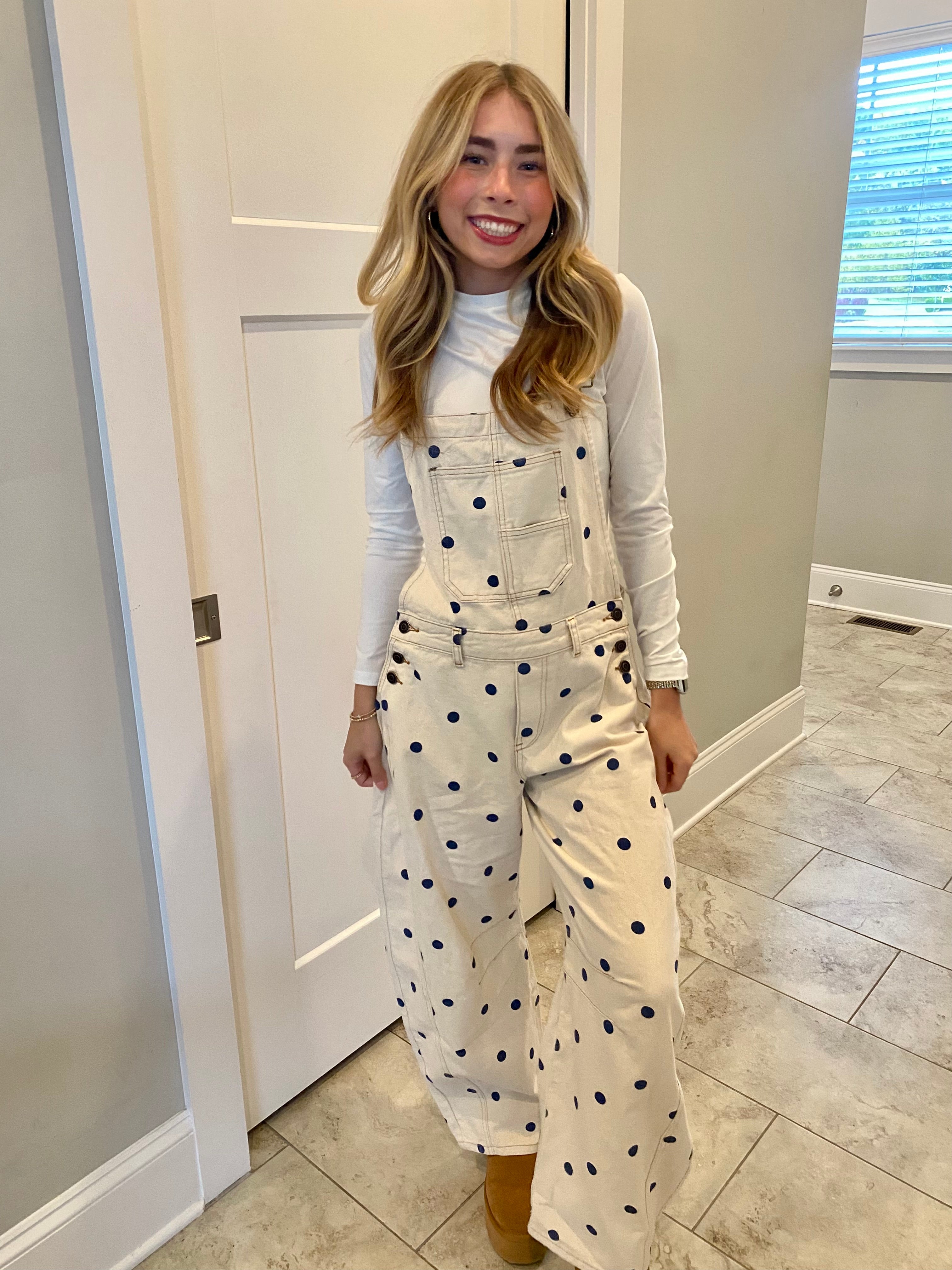Polka Dot Barrel Overalls