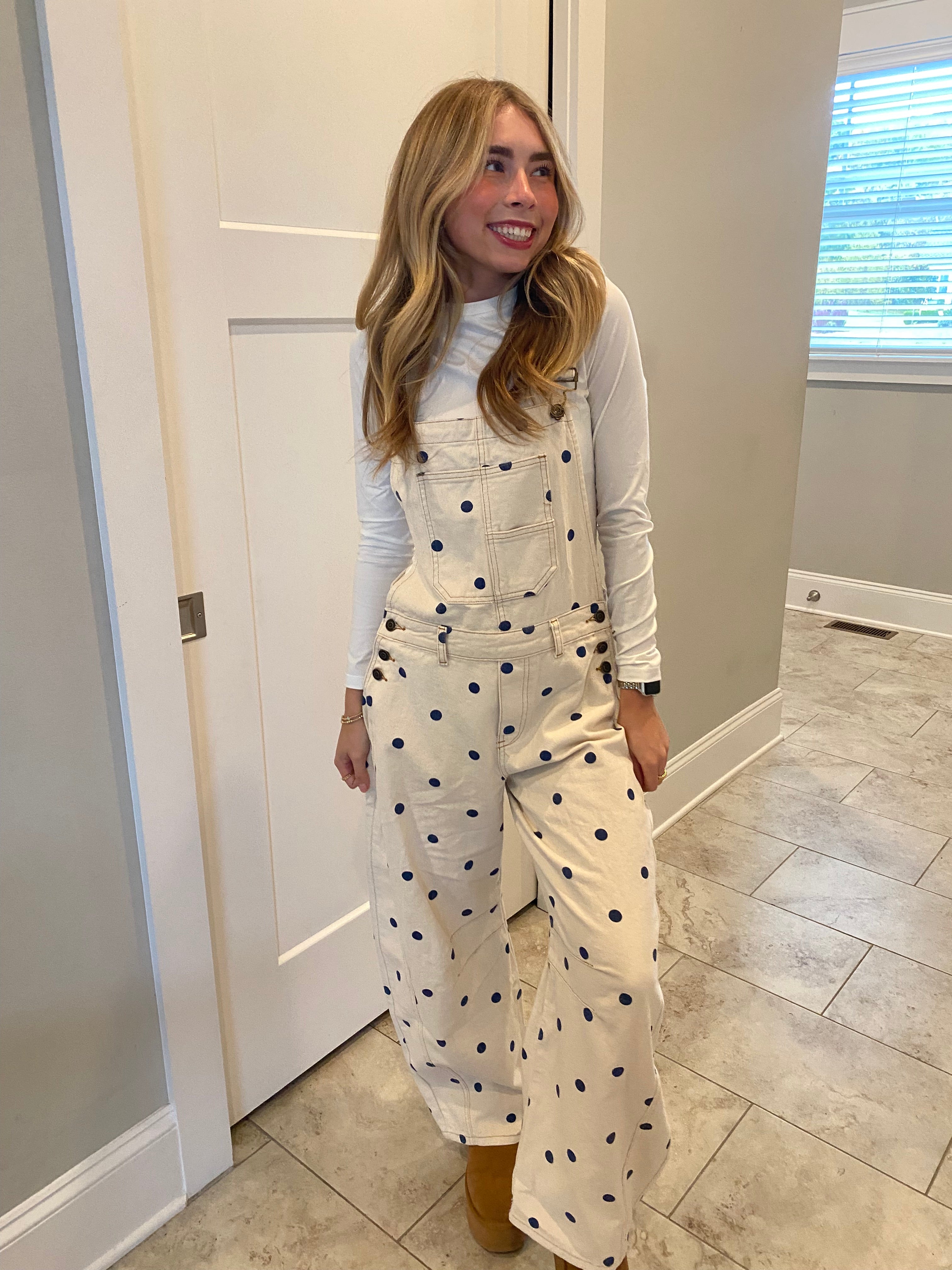 Polka Dot Barrel Overalls