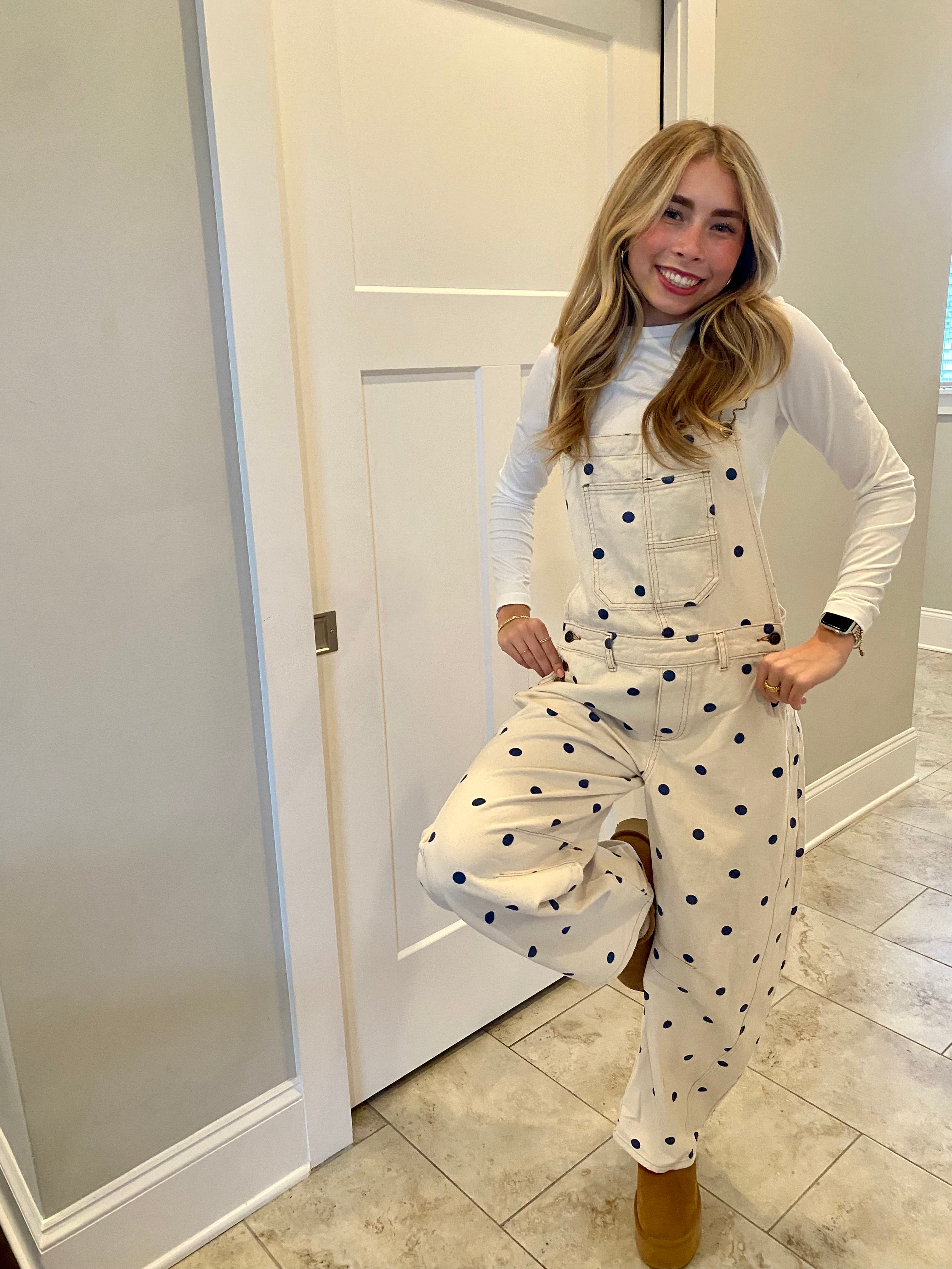 Polka Dot Barrel Overalls
