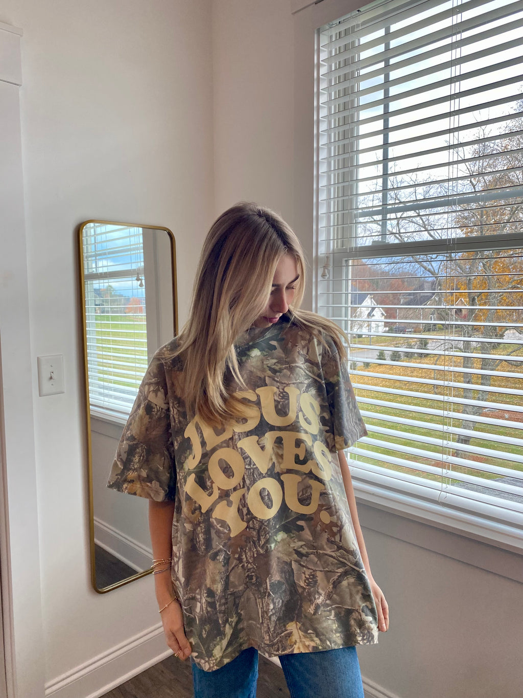 Camo Jesus Loves You Tee