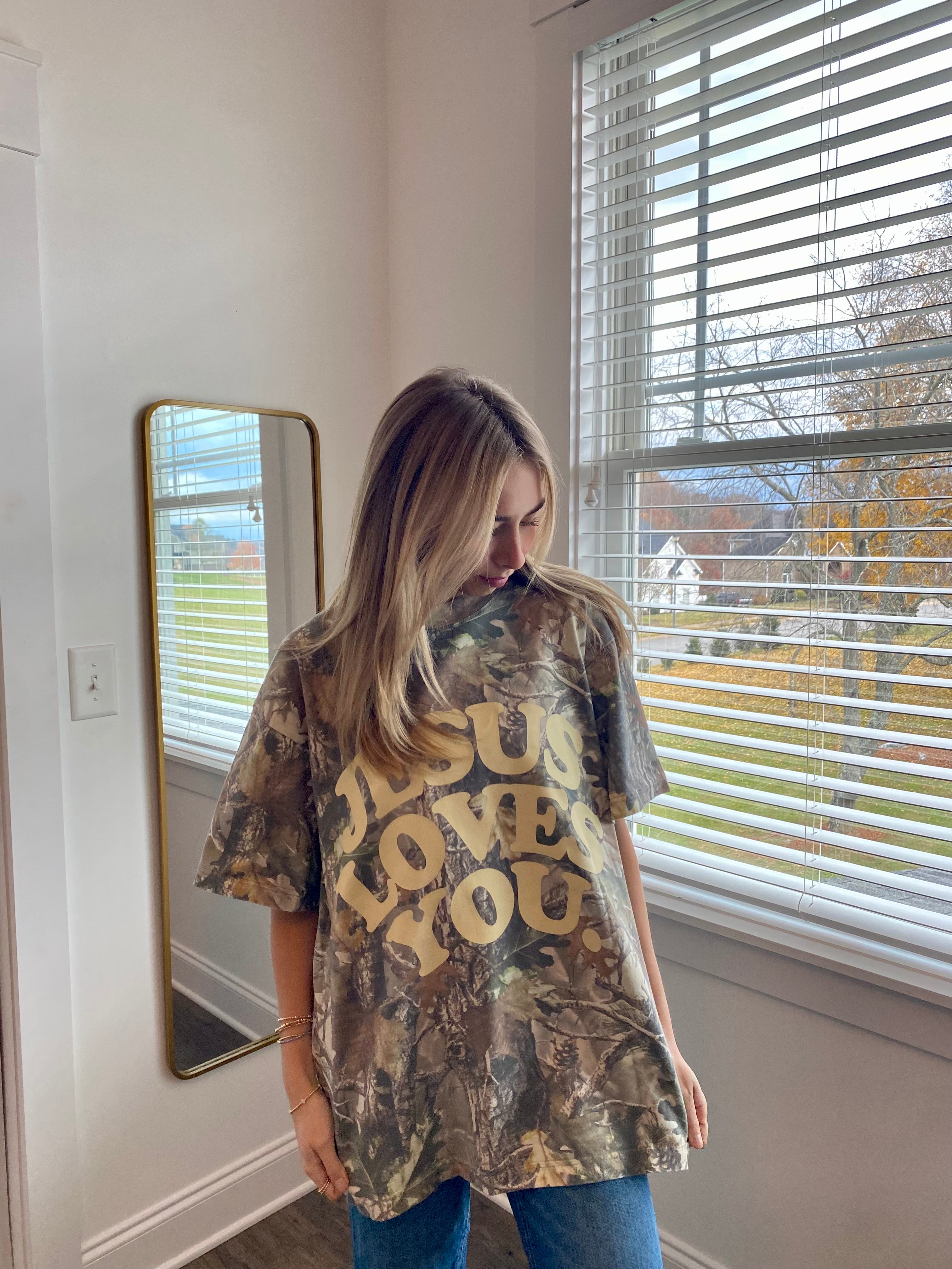 Camo Jesus Loves You Tee