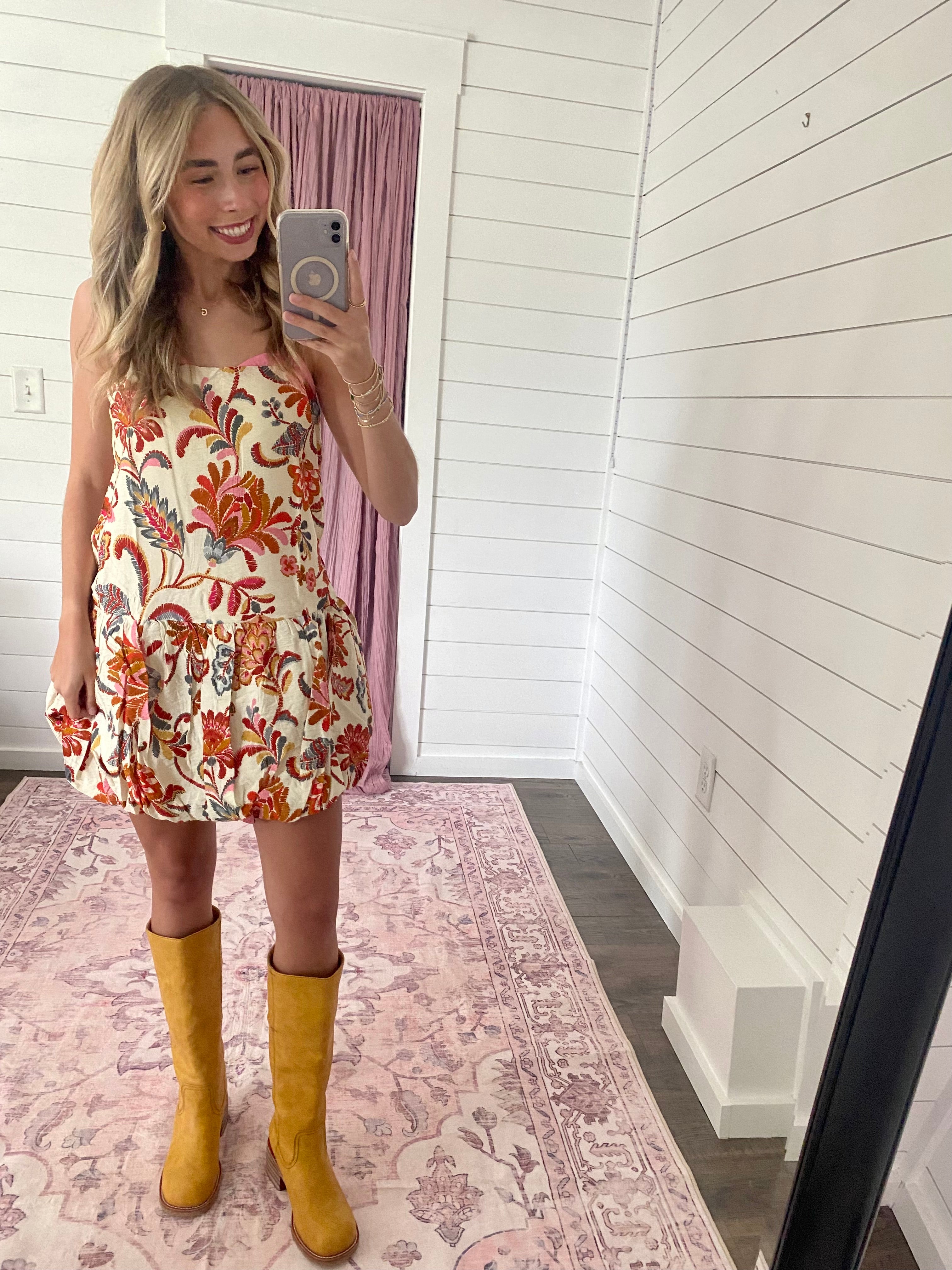 Fall Florals Bubble Hem Dress