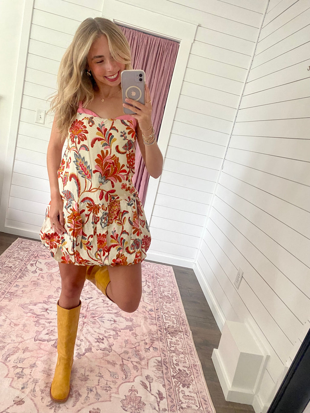 Fall Florals Bubble Hem Dress