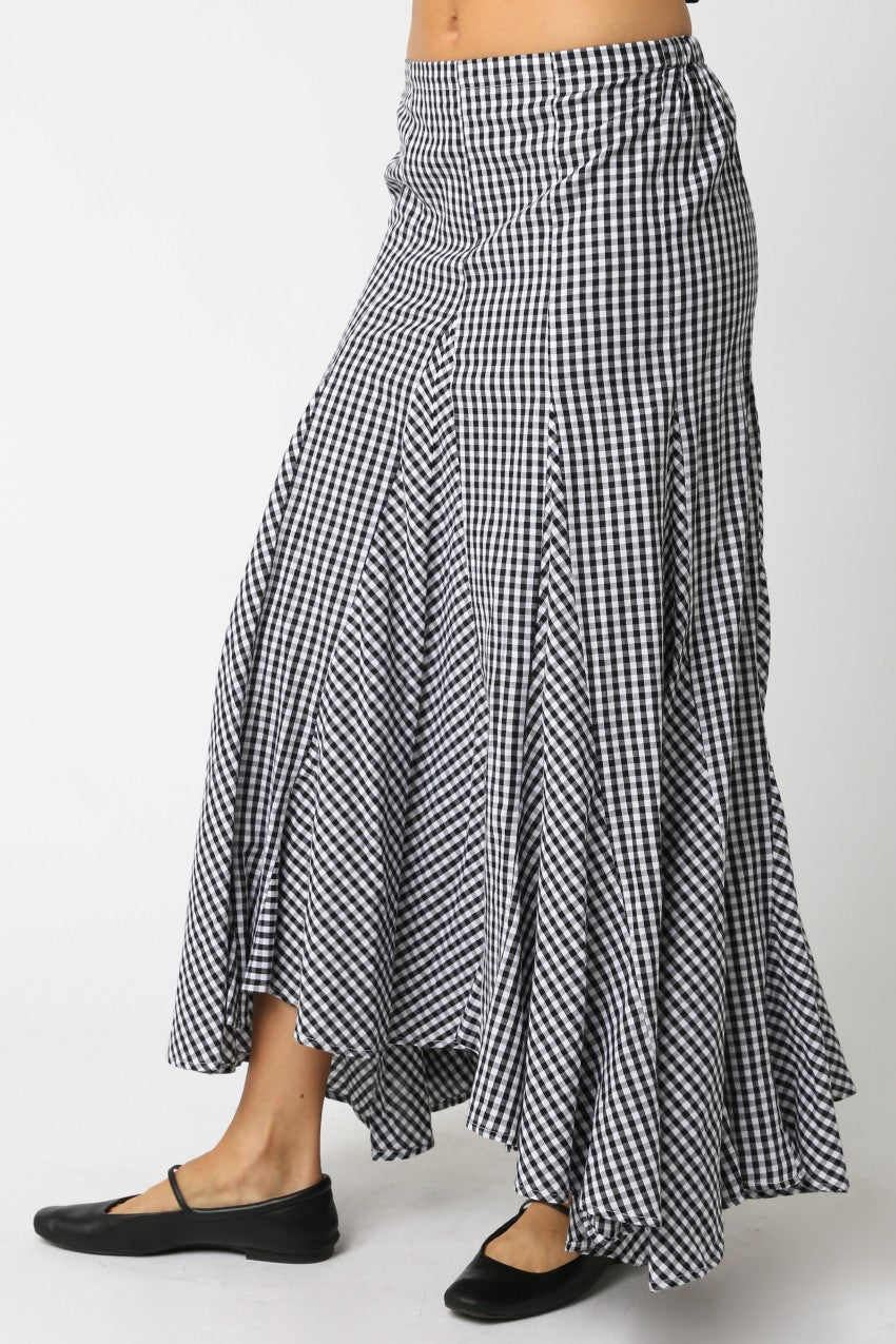 Alex Black and White Checkered Skirt