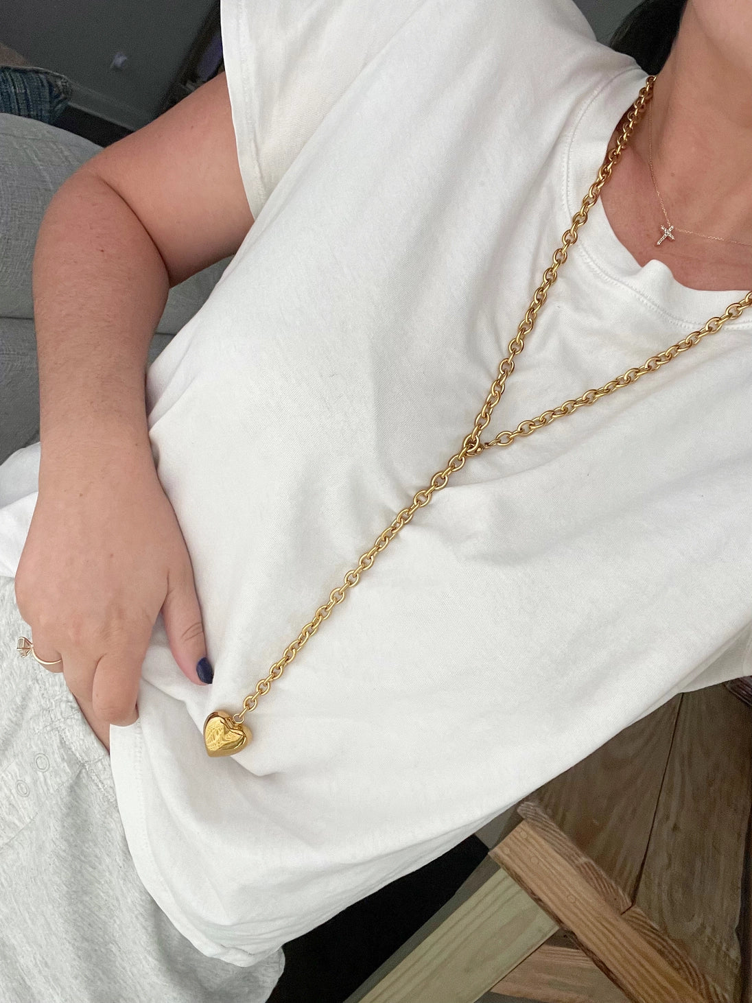 Darling Puffy Heart Chain Necklace