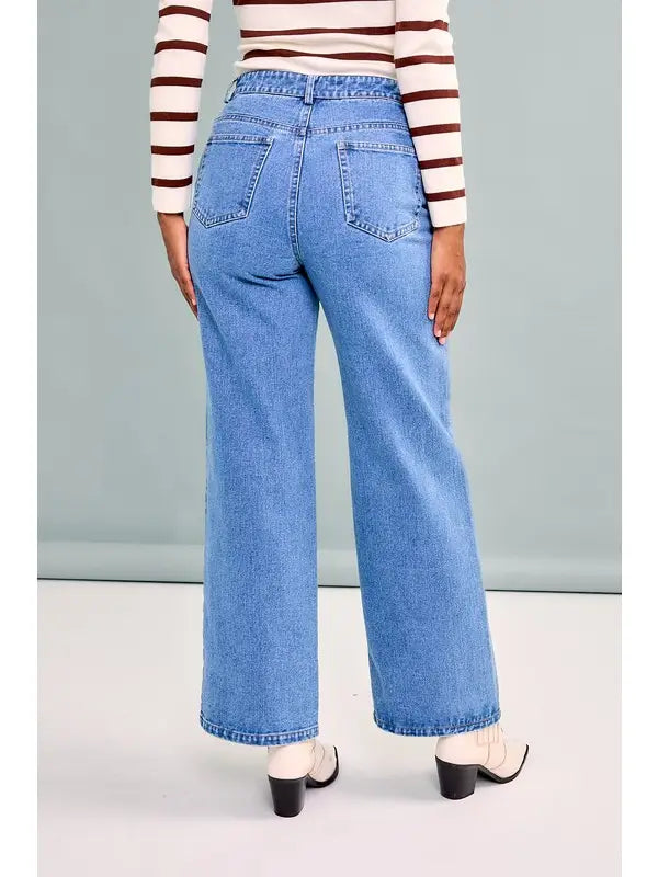 High Waisted Side Button Jeans